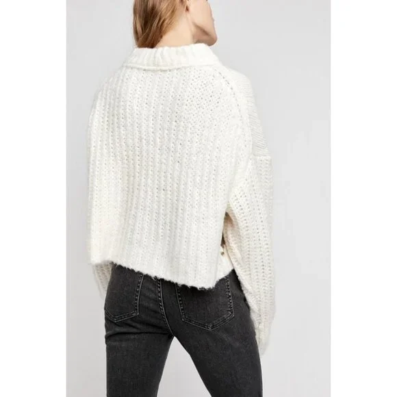 FREE PEOPLE Women's Alpine Pullover Sweater Size M In Ivory - Picture 3 of 12